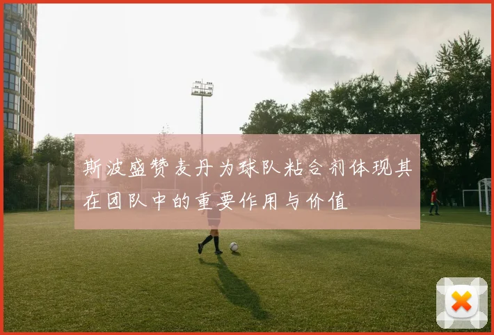 斯波盛赞麦丹为球队粘合剂体现其在团队中的重要作用与价值